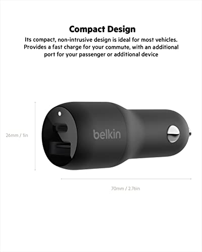 Универсален USB кабел-A Belkin 3-в-1 кабел USB-C, кабел Lightning, кабел за зареждане Micro-USB и двухпортовое зарядно