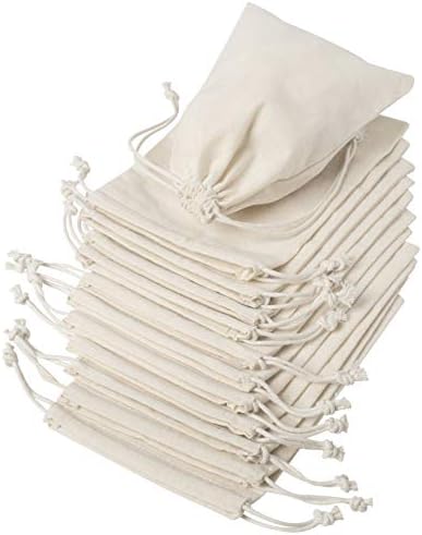 Муслиновые чанти дантела прозорци от памук, 12 опаковки За съхранение на подаръци в килера (5 х 7 инча - 12 опаковки,