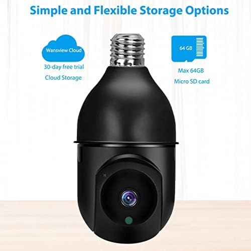 Камера с крушка Byikun E27, Камера Hd 1080p за домашна Сигурност, Безжична Домашна Камера WiFi с Инфрачервено Нощно
