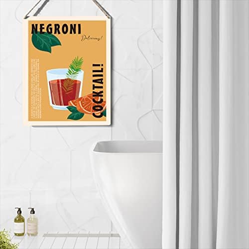 Забавна Меню С Коктейли Знак Декор Негрони Дървена Табела С Надпис Стената Плакати На Модерни Произведения На Изкуството Украса Домашна Кухня Бара, 8 X10