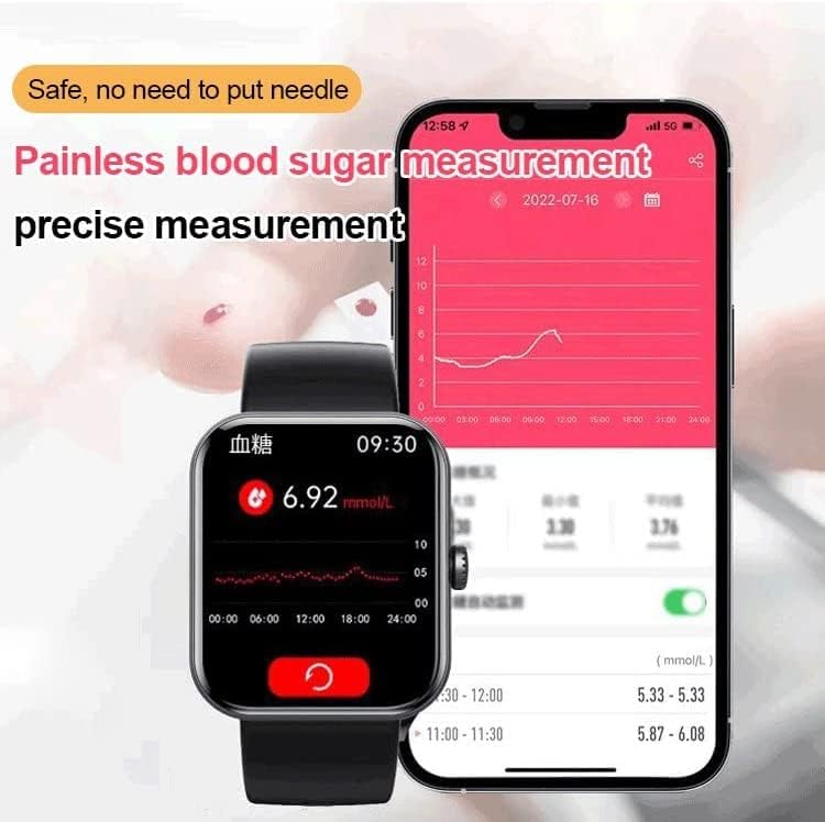 Умен часовник MiHomepic за здраве и Фитнес, Наблюдение на нивото на глюкоза в кръвта, Фитнес следи с Измерване на кръвното