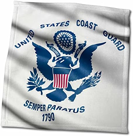 Кърпа за ръце с 3D Розов Флага на Бреговата охрана на САЩ, Развевающееся на Вятъра, 15 x 22, Многоцветное