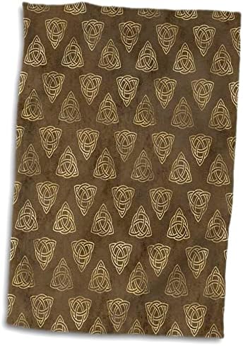 3дрозовое Кърпа Кафяв цвят с изображение на Златния Келтски възел във формата на Триъгълник