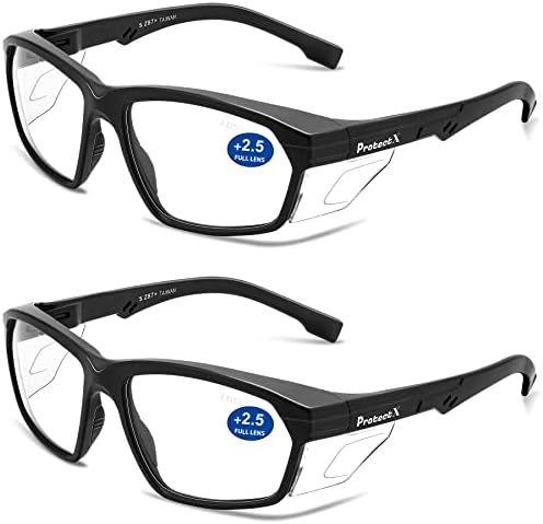 Защитни очила ProtectX Устойчиви на надраскване Фарове за Поликарбонатни Лещи ANSI Z87.1, със защита от ултравиолетови
