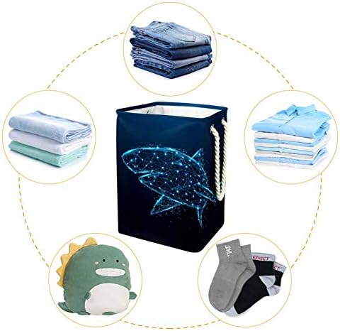 Unicey Starlight Абстрактна Кошница за дрехи с Акули, Сгъваема Кошница за Съхранение, Детска Количка
