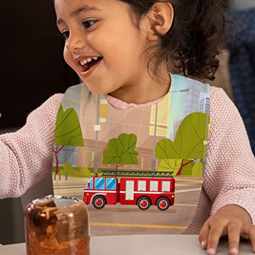 Бебешките Лигавници за пожарна машина - Красиви Престилки За Хранене на Деца - Графични Престилки за хранене