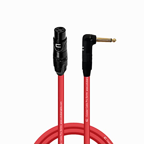 Конектор за свързване на асиметричен XLR кабел под прав ъгъл 1/4 TS - 5 фута Red - Pro с 3-пинов микрофонным конектор за
