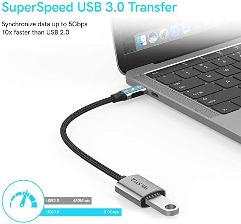 Адаптер Tek Styz USB-C USB 3.0 е обратно Съвместим с вашия преобразувател LG 16Z90Q-K. AAS8U1 OTG Type-C/PD USB 3.0 за мъже