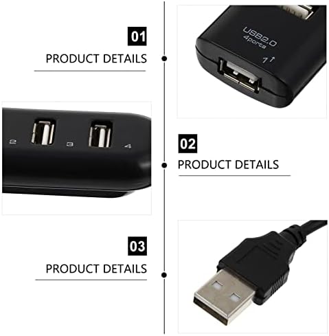 SOLUSTRE USB адаптер A USB Хъб USB 2.0 USB хъб 4 USB 2.0 4-Портов хъб, 4-Портов USB хъб Хъб 4-Портов Хъб USB A