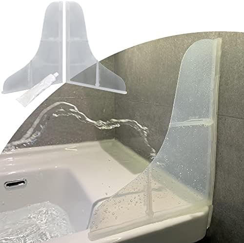 Силиконова защита от пръски вода, за душата Mofason, Прозрачна защита от пръски в ъгъла на ваната, Защита от вода за душа в Банята с лепило за закрепване може да се изпол