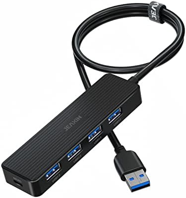 Jeaxin USB Хъб е 3.0, USB сплитер към 4 порта тип A за лаптоп, адаптор-удължител с няколко USB порта и Micro USB за PC,