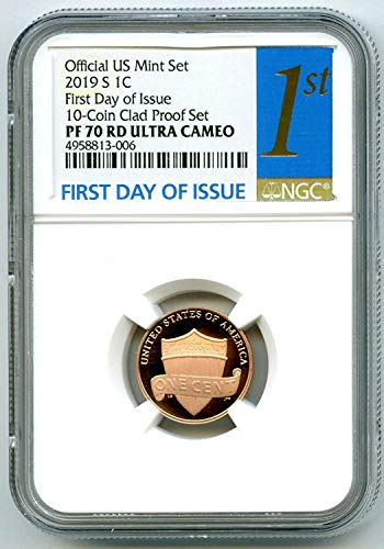 Монетен ДВОР на САЩ Линкълн Union Shield 2019 Г. ОФИЦИАЛНО ДОКАЗАТЕЛСТВО за ПЪРВИЯ ДЕН на ИЗДАВАНЕ Penny Cent PF70 RD UCAM