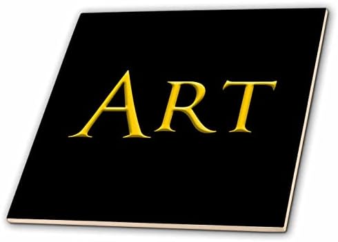 3dRose Art най-популярното име за момче в Америка. Подарък плочки-шармы жълт цвят на черен (ct_353886_1)