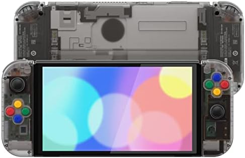Изключително Прозрачна Черна Изработени по Поръчка Обвивка с пълен комплект за Nintendo Switch OLED, Замяна на Задния панел