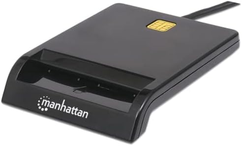 Четец на смарт-карти MANHATTAN USB – Съвместим с Windows XP / Vista/7/8.1/10 или Mac или Linux -102049