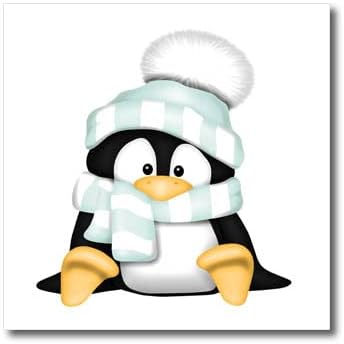 3. Нарисувай хубава пингвин в мятно-зелена зимна шапка и шарфе. - Ютия за топлопреминаване (ht-360287-1)