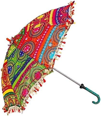 Декоративен Сватбен чадър ръчно изработени с бродерия (60 см) от Indian Collectible