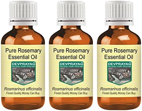 Devprayag Чисто етерично масло от розмарин (Rosmarinus officinalis) Парна дестилация (опаковка от три броя), 100
