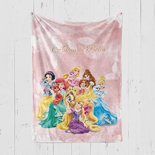 Персонални Бебешки Одеала Angeline Kids, Произведени в САЩ, Детско Одеало Принцеса с име, Детско Одеало на поръчка, Подарък
