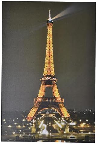 Внос на склад подаръци 16X24 Айфеловата Кула Светлинна Картина, Многоцветен, 16 x 24 инча