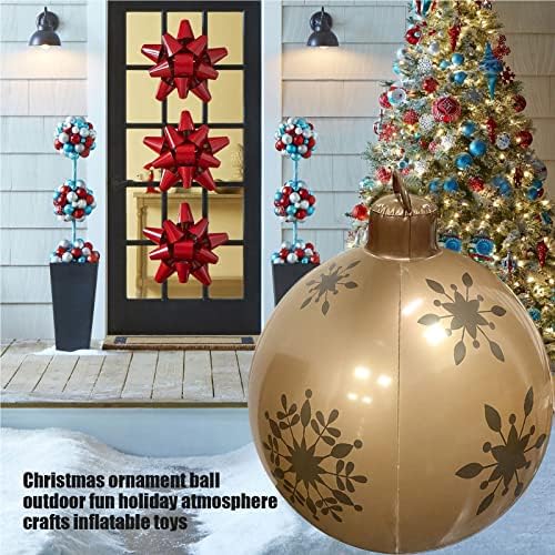 Коледна Украса 23,6 Инча Коледни Топки Външна Атмосфера PVC Надуваеми Играчки за Дома за Коледни Топки