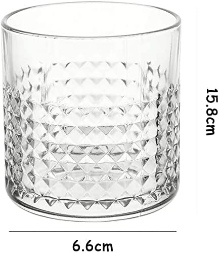 чаша за вино Уникални Чаши за уиски, Каменни, Старомоден, с диаманти, Прозрачни, Къса Стъклена посуда за Алкохол,