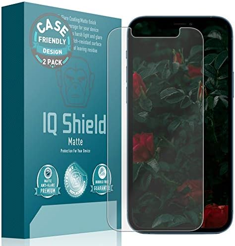 Матово защитно фолио IQ Shield, която е съвместима с Apple iPhone Pro 12 (6,1 инча) (подходящ за своята практика) (2 опаковки), с антирефлекторно покритие и мехурчета