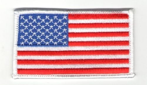 Нашивка с американския флаг на САЩ за спорт / Спортна форма и потници (ленти със златен и бял кант)