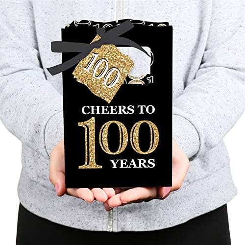 Голяма точка за щастие на 100-годишнината за възрастни - Злато - Подаръчни кутии за парти по случай рождения Ден - Комплект