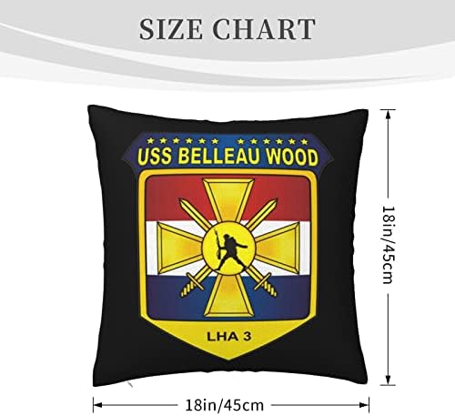 KADEUX USS Belleau Wood LHA 3 Калъфки 18x18 Инча покрива възглавница За Поставяне на Квадратна Калъфка За покрива възглавница