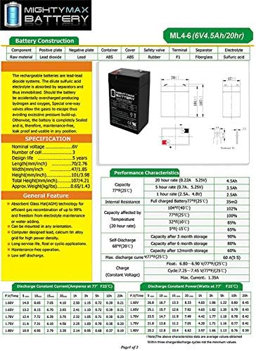 Батерия за UPS ML4-6 - 6V 4,5 AH за Lithonia ELB06042-4 бр.