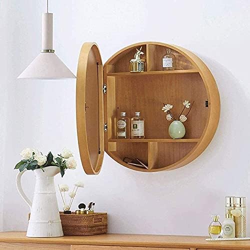Огледало за грим KEKEYANG Кръг 3 Нива, Огледален шкаф за Баня, Стенен шкаф за съхранение в банята, Огледален шкаф за лекарства