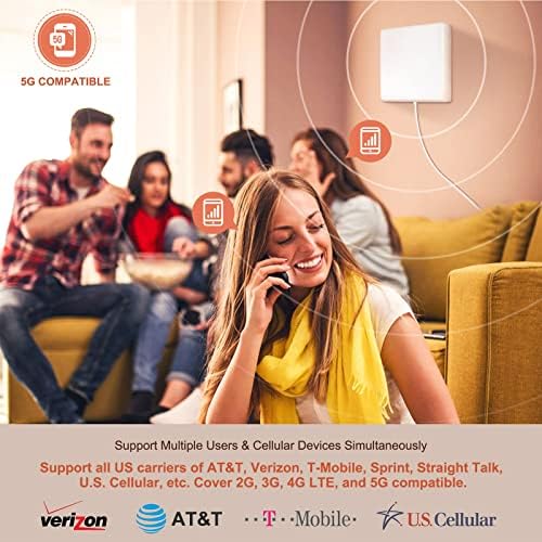 Усилвател на сигнала на клетъчната мрежа на Verizon Усилвател на сигнала мобилен телефон T Mobile, AT & T Усилвател на