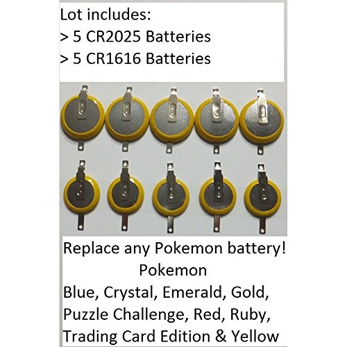 Game Boy GB Спестявания слот батерия 5 CR1616 и 5 CR2025 обхваща всички игри на Покемон