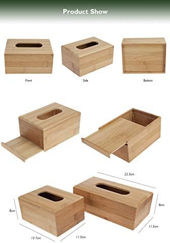 Кутия за салфетки от бамбук Shyker за Офис на работния плот, Трапезария, Кухня, Скринове за спални и аксесоари за Дома (Обикновен