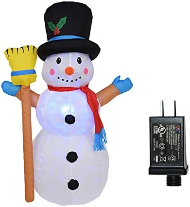 EESLL Надуваеми Коледна украса Открит Надуваем Снежен човек Въртящи се Светлини Надуваема модел Снежен човек на