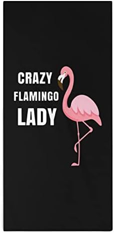 Crazy Flamingo Lady Кърпи За Ръце От Микрофибър Супер Впитывающее Бързосъхнеща Кърпа Гъба