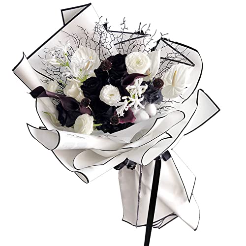 Oakbud 20 Листа Опаковъчна хартия за цветя с черен Ръб, Водоустойчиви Аксесоари за Флористических Букети, Занаяти собствените