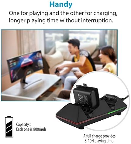 Зарядно устройство за контролер MoKo Xbox One с 2 Акумулаторни батерии с Капацитет от 800 mah, Двойно зарядно устройство