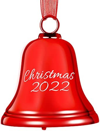 2022 Коледна Украса С Червено Покритие Свирки Реколта Окачени Коледни Декорации Огледално Покритие