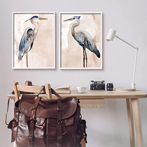 Живопис, акварел Stupell Industries Изправени птици-Чапли, Дизайн студио Звездна Design