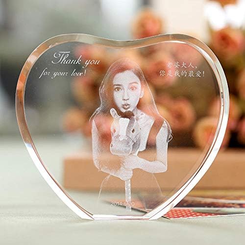 SYXMSM Подгонянная Форма на Сърце Выгравированная Кристален Фотогалерията на Семейна Сватба Фоторамка за