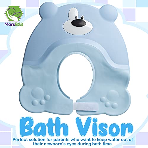 Козирка за къпане с детски шампоан Mars - Шапка за душ за баня Предотвратява Попадането на вода в очите на детето По време на къпане - Регулируема капачка за детски шам