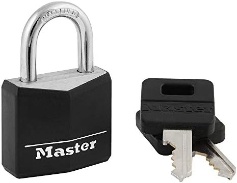 Окачени Заключване Master Lock 131D С Алуминий с покритие и ключът, Една Опаковка, Черен