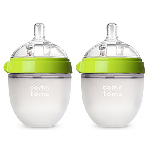 Детска бутилка Comotomo Natural Feel, Биберон против Колики за бебета, Бавен поток, Зелен, 5 грама, 2 референтна рамка