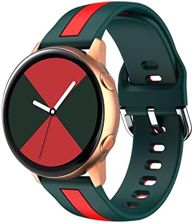 Rifyta за Galaxy Watch 4 band 40 мм 44 мм/за Garmin Vivoactive 3 Band/Galaxy Watch 3 41 мм Каишка, Active 2 каишка за часовник, 20 мм Силиконови каишки за часовници за жени и мъже (зелен)