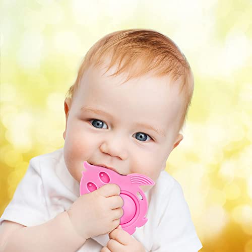 Детска играчка-прорезыватель Eztotz Popz - Произведено в САЩ - Сензорни играчки Pop It за деца на възраст 0-6 месеца - Силикон попър за новородени и бебета Не съдържа бисфенол