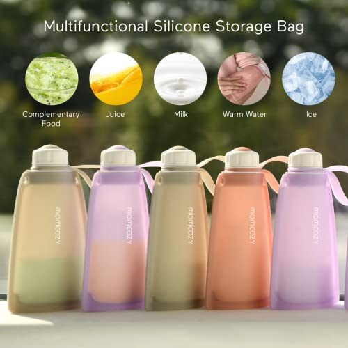 Momcozy Силиконови калъфи За Съхранение на Мляко 1бр и Momcozy Смарт Нагревател за Бутилки
