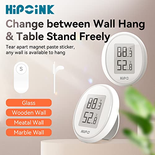 Hipoink Стаен Термометър-Влагомер за стая, 3 блока, влага и Температура монитор (HD E-Paper Екран) за дома, офиса,