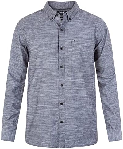 Мъжка риза Hurley с Един-Единствен Текстурированным Дълъг ръкав копчета
